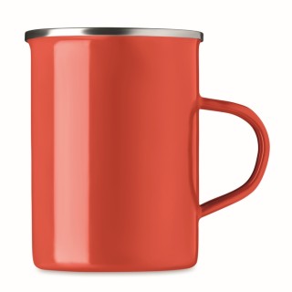 Taza metal con capa de esmalte personalizada